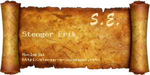 Stenger Erik névjegykártya